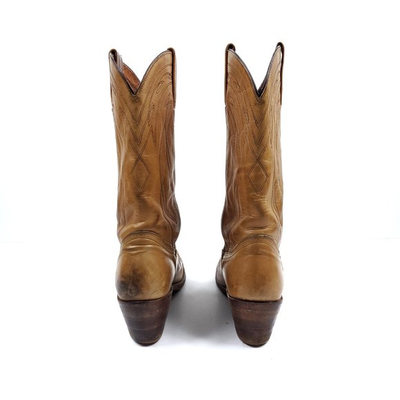 Frye Pull On Brown Leather Western Cowboy BOots - Picture 4 of 8